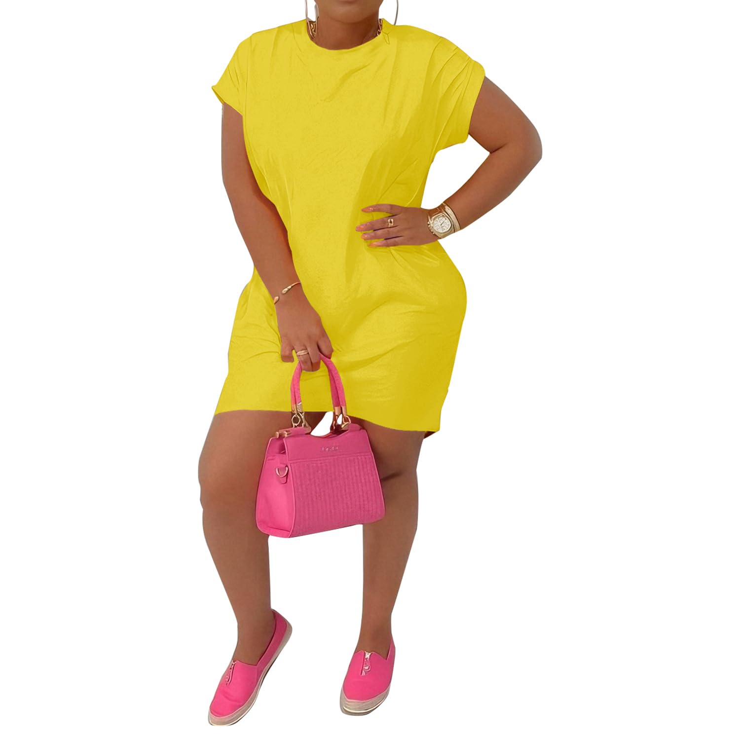 Women's Casual Summer T Shirt Dresses with Pockets
| PINSV Women's Short Sleeve Tunic Dress for Casual Wear
| Women's C