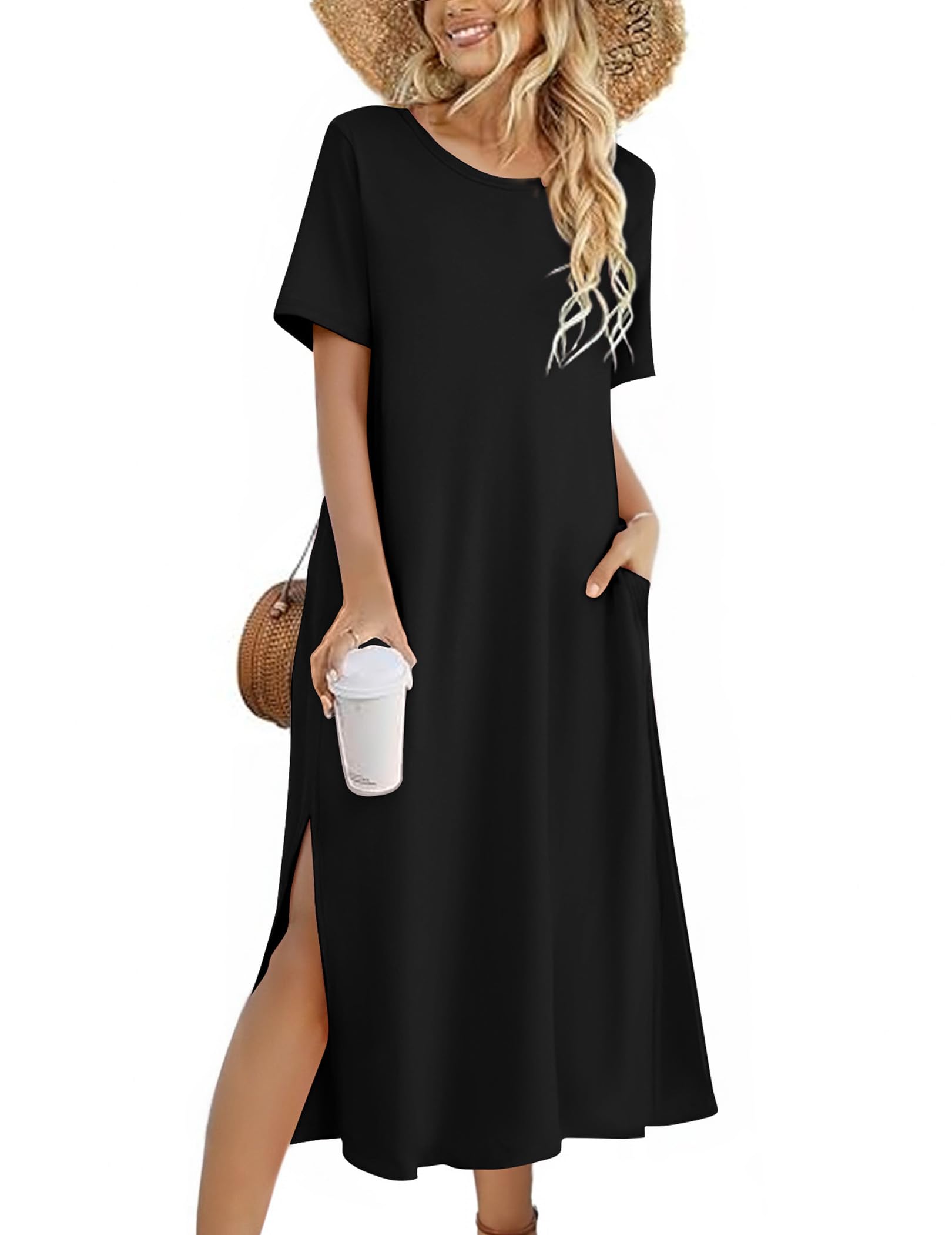 Zeagoo Women's Floral Summer Dress for Travel and Vacation
| Zeagoo Casual Long Split Summer Dress for Beach and Travel