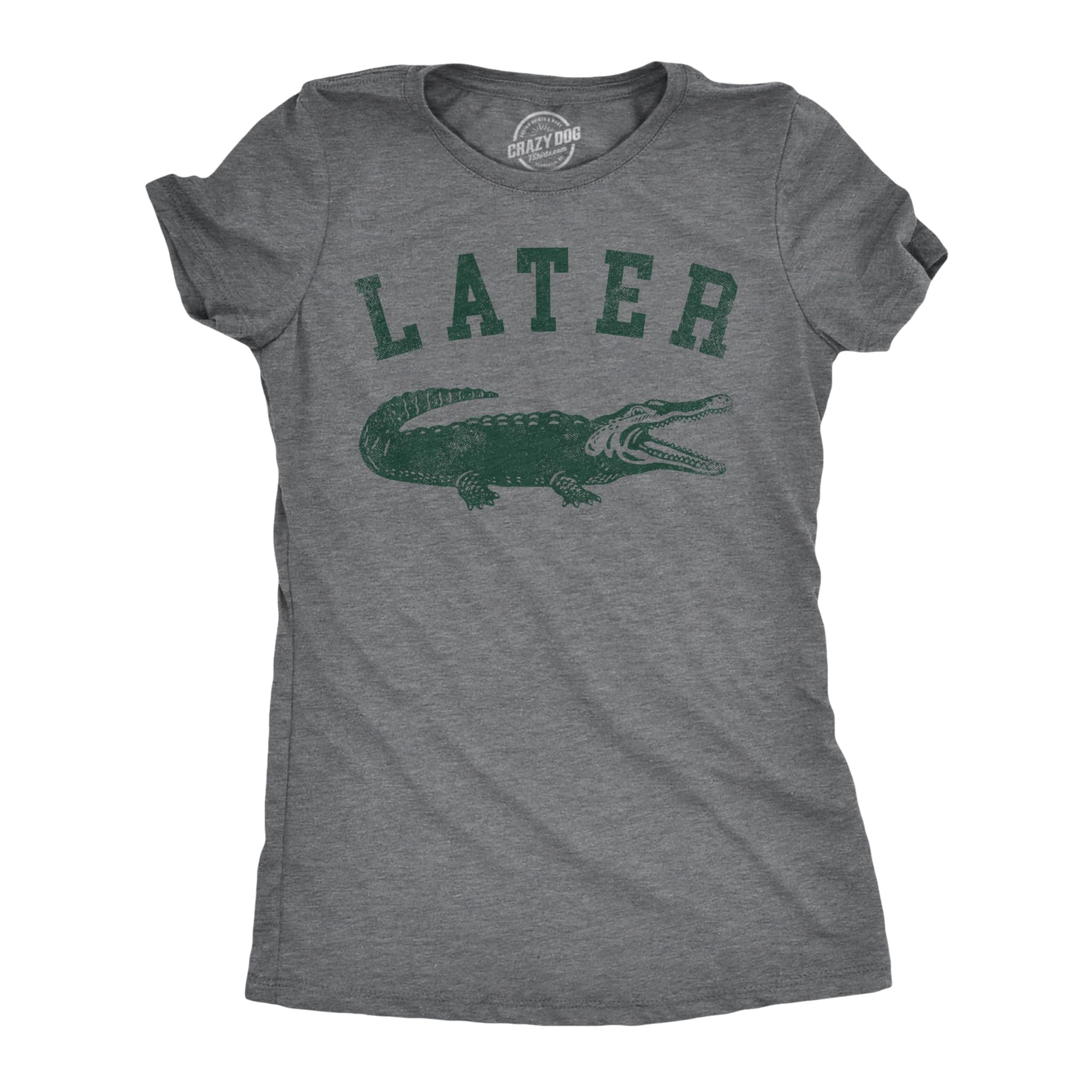 Crazy Dog Alligator T-Shirt Womens Funny Tee for Ladies Sommer Series